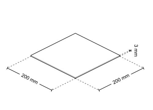 Podkładka gumowa pod SBR 200x200x3